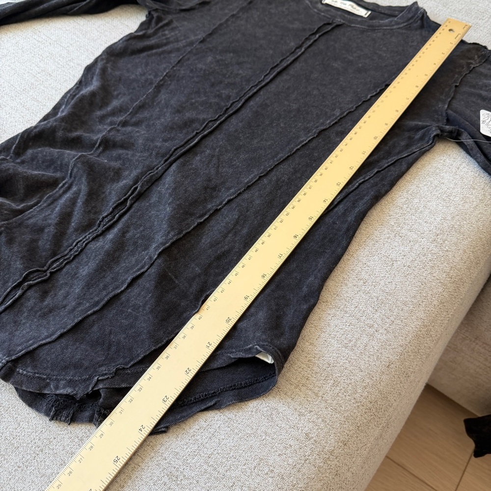 🩶 NWT Free People Black Dark Gray On Point Layering Tunic Long-Sleeve Top - Picture 10 of 13